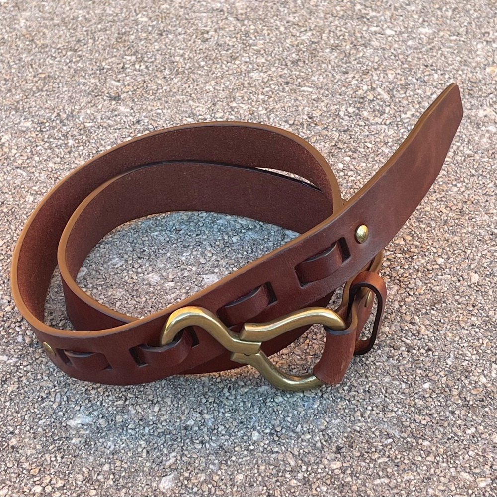 Orvis Brown Hoof Pick Leather Equestrian Belt Sz 34